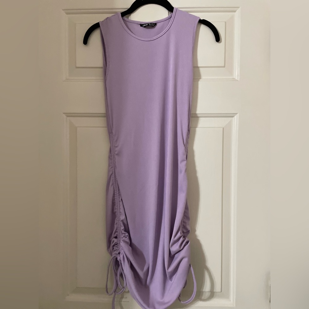 Lavender Ruched Tank Dress